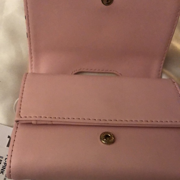 Ted Baker London Ferel Sunburst Feather Pink Leather Trifold Wallet NWT - Picture 8 of 15